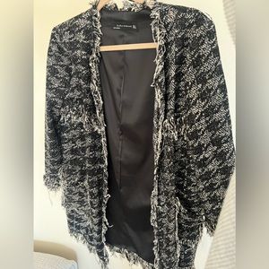 Tweed Herringbone Long Jacket